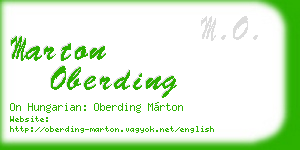 marton oberding business card